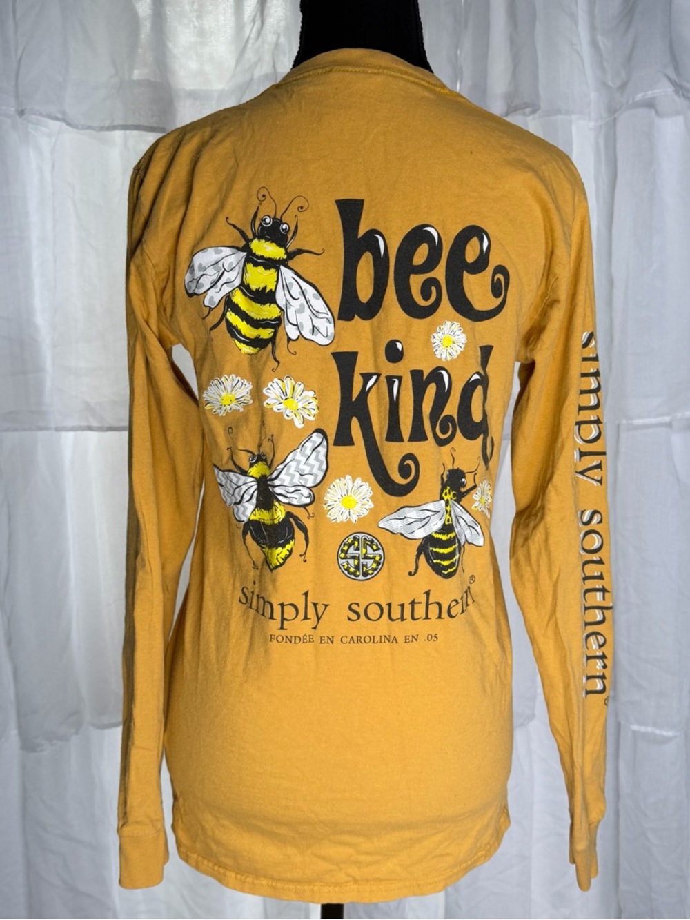 Simply Southern Yellow Bee Kind Long Sleeve Tee